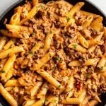 One Pot Creamy Tomato Beef Pasta