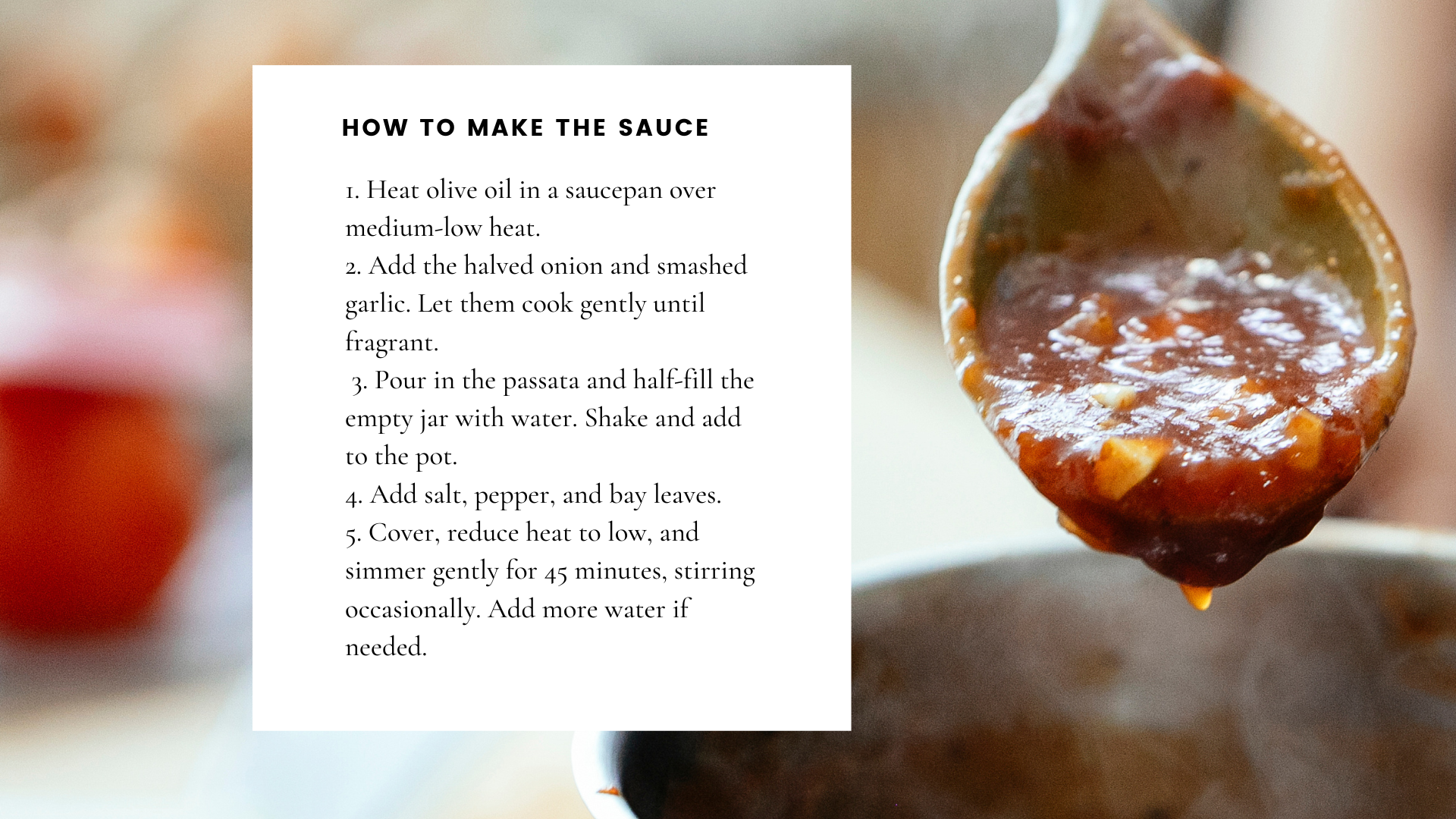 Passata Sauce Recipe .