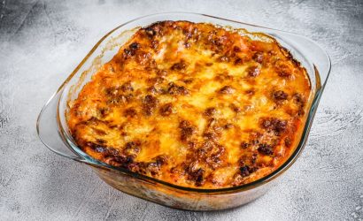 Grass Fed Beef & Bacon Pasta Bake