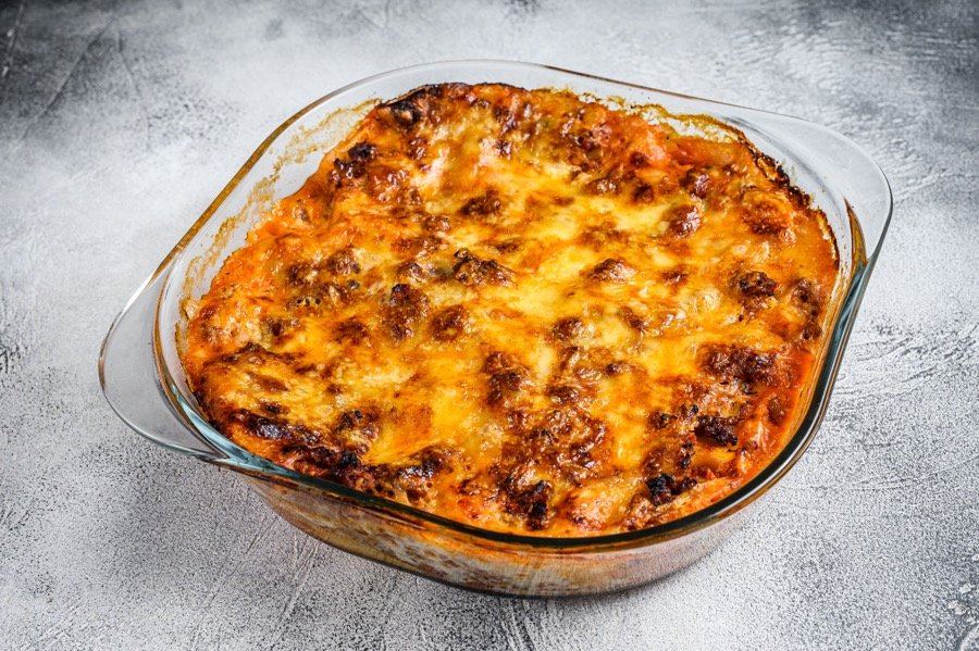 Grass Fed Beef & Bacon Pasta Bake