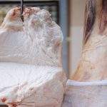 Beef Tallow hanging on a hook