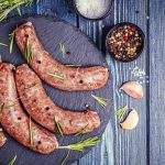 Raw beef and pork sausages
